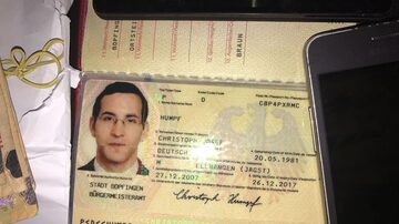 O passaporte do consultor financeiro alemão Christoph Josef Humpf, de 36 anos, foi encontrado no carro. Foto: Polícia Civil