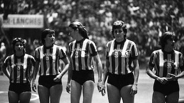Heleninha, Maria Helena, Nilza, Delcy e Norminha durante o Mundial de 1971. Foto: Estadão Conteúdo 