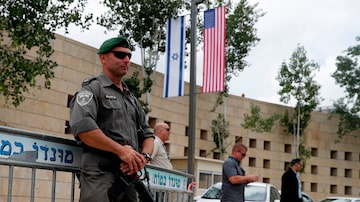 Segurança reforçada perto de consulado em Jerusalém que será usado como nova Embaixada dos EUA. Foto: AFP PHOTO / Ahmad GHARABLI