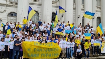 Caminhada pela paz na Ucrânia. Foto: Reprodução/Representação Central Ucraniano Brasileira