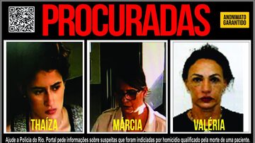 As três foram indiciadas por organização criminosa e homicídio qualificado pela morte da modelo Mayara Silva dos Santos. Foto: Portal dos Procurados