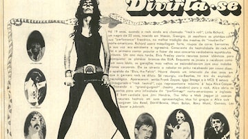 Página do Jornal da Tarde 30 de março de 1974 sobre o show de Alice Cooper em São Paulo. Foto: Acervo Estadão