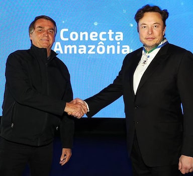 SOROCABA/SP 20/05/2022 NACIONAL / BOLSONARO / MUSK - Elon Musk e Bolsonaro se encontram em SP e tratam de conexão na Amazônia CREDITO REPRODUCAO TWITTER / @jairbolsonaro