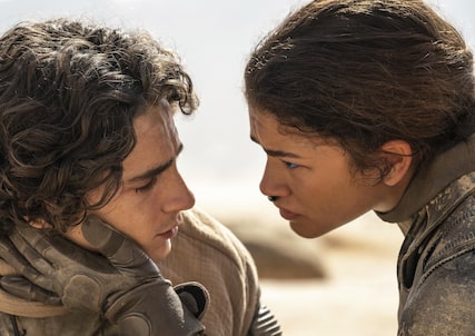 Timothée Chalamet e Zendaya em 'Duna - Parte 2'.