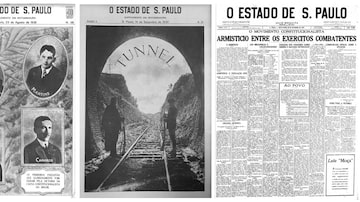 Páginas do Estadão publicadas durante a Revolução de 1932. Foto: Acervo Estadâo