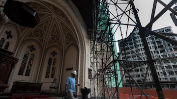 Em obras.Reforma de igreja tombada deve demorar um ano e custar R$ 4,2 milhões. Foto: Felipe Rau/Estadão