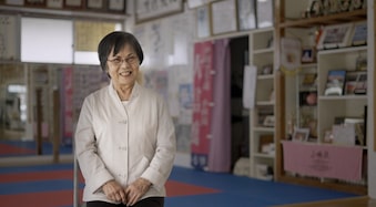 Nobuko Oshiro é a karateka mais bem colocada no ranking em Okinawa, no extremo sul do Japão, uma das regiões em que as pessoas vivem mais no planeta. Foto: Gabriel Martinez