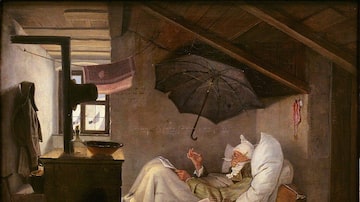 Tela do pintor romântico Carl Spitzweg, 'O Poeta Pobre', de 1839. Foto: Alte Pinakotheke Munchen