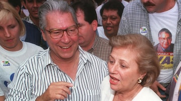 Lila com Mário Covas em 1998, durante campanha eleitoral. Foto: Edu Garcia/AE