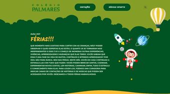 Colégio Palmares cria site com programação virtual para as férias