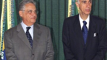 O então presidente Fernando Henrique Cardoso e seu vice, Marco Maciel, em 2002. Foto: JOEDSON ALVES/ESTADÃO