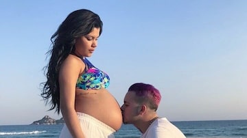 MC G15 e sua namorada, Ingrid Tawane, durante a gravidez. Foto: Instagram/@MCG15