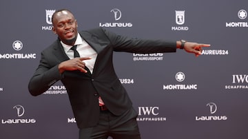 -FOTODELDÍA- MADRID, 22/04/2024.- El exatleta jamaicano Usain Bolt a su llegada a la gala de entrega de los Premios Laureus este lunes en el Palacio Cibeles de Madrid.EFE/ Kiko Huesca
. Foto: Kiko Huesca/EFE