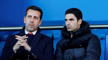 FILE PHOTO: Soccer Football - Premier League - Everton v Arsenal - Goodison Park, Liverpool, Britain - December 21, 2019  New Arsenal manager Mikel Arteta and technical director Edu inside the stadium before the match   REUTERS/Phil Noble  EDITORIAL USE ONLY. No use with unauthorized audio, video, data, fixture lists, club/league logos or "live" services. Online in-match use limited to 75 images, no video emulation. No use in betting, games or single club/league/player publications.  Please contact your account representative for further details./File Photo. Foto: REUTERS/Phil Noble 