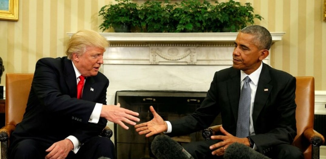 O presidente dos EUA, Donald Trump, e o ex-presidente Barack Obama estiveram envolvidos em uma polêmica com o micro-ondas. Foto: Kevin Lamarque|Reuters