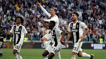 Cristiano Ronaldo celebra primeiro título italiano pela Juventus. Foto: Luca Bruno/AP