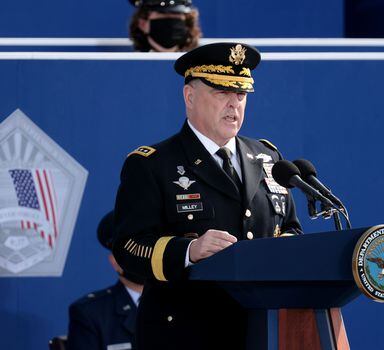 General Mark A. Milley, chefe do Estado-Maior Conjunto das Forças Armadas dos EUA, durante cerimônia para lembrar os 20 anos do 11 de Setembro