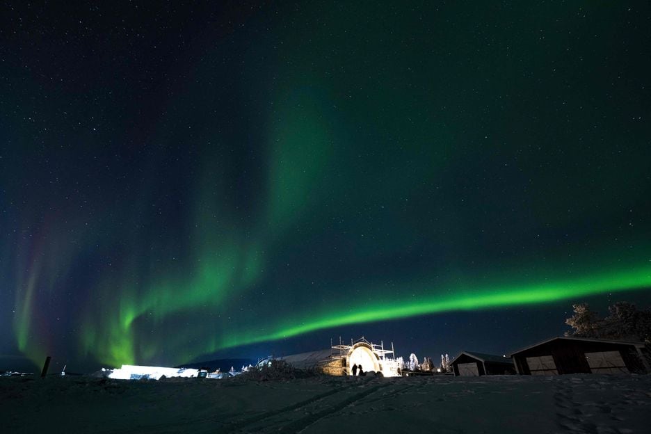 Aurora Boreal em Jukkasjarvi, na Suécia Foto: Jonathan Nackstrand/AFP