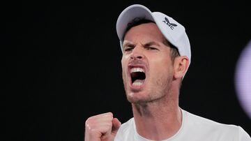 El tenista británico Andy Murray reacciona durante su partido de primera ronda del Abierto de Australia contra el italiano Matteo Berrettini, en Melbourne, Australia, el 17 de enero de 2023. (AP Foto/Aaron Favila). Foto: AP Foto/Aaron Favila