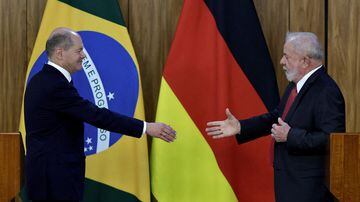 FILE PHOTO: German Chancellor Olaf Scholz and Brazil's President Luiz Inacio Lula da Silva hold a joint news conference at the Planalto Palace, in Brasilia, Brazil January 30, 2023. REUTERS/Ueslei Marcelino/File Photo. Foto: REUTERS/Ueslei Marcelino/File Photo