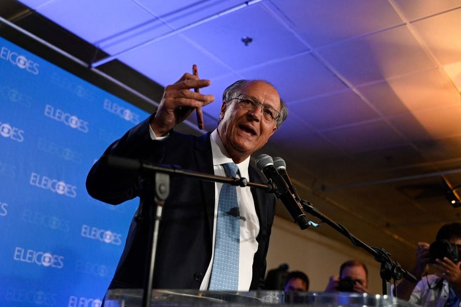 Geraldo Alckmin (PSB), durante entrevista após debate presidencial, na sexta-feira